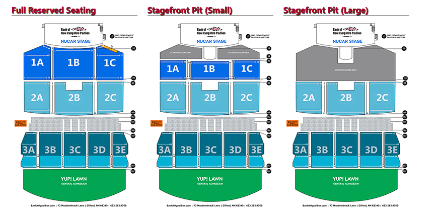 Bank of New Hampshire Pavilion Seating Chart: