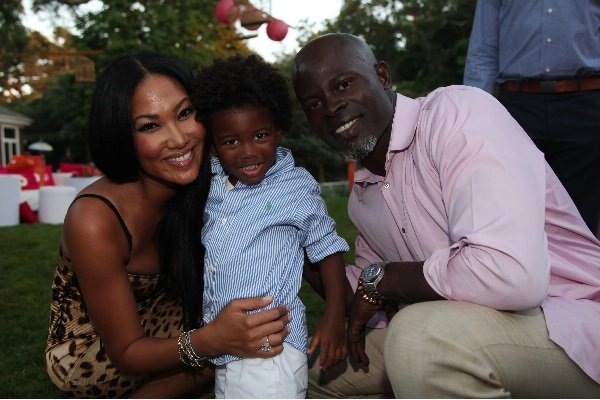 Djimon Hounsou with son and wife
